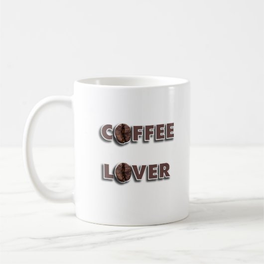 Coffee Lover Design with Real Bean Kaffeetasse (Links)