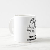 Coffee Lover Girl Tasse: Sip and Savor Kaffeetasse (Vorderseite Links)