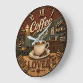 Coffee Lover Große Wanduhr (Winkel)