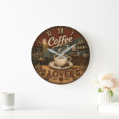 Coffee Lover Große Wanduhr (Zuhause)