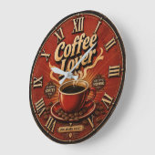 Coffee Lover Große Wanduhr (Winkel)