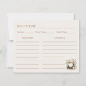 Coffee Lover Kitchen Gift Floral Recipe Card (Vorderseite)