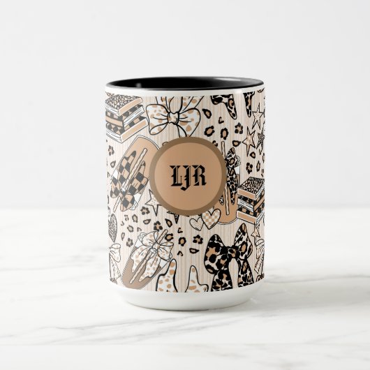 Coffee Lover Leopard Print Mug Tasse (Zentrum)