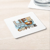 Coffee Lover Life Begins After Coffee Rechteckiger Pappuntersetzer (angewinkelt)
