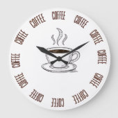 Coffee Lover Minimal Wall Clock – Modern  Große Wanduhr (Vorderseite)