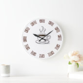 Coffee Lover Minimal Wall Clock – Modern  Große Wanduhr (Zuhause)