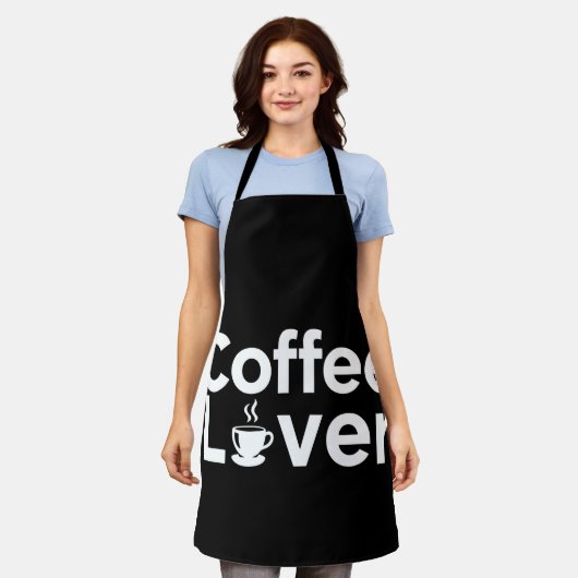 Coffee Lover Minimalist Typography Black Apron Schürze (Getragen)