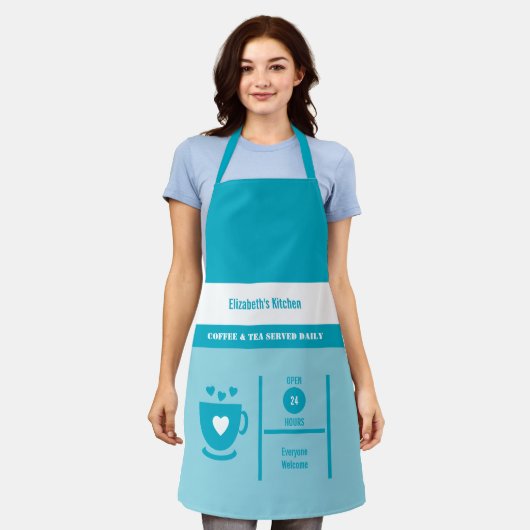 Coffee lover name kitchen blue schürze (Getragen)
