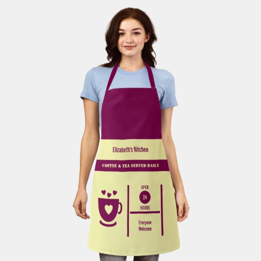 Coffee lover name kitchen maroon schürze (Getragen)