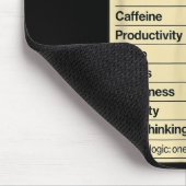 Coffee Lover Night Funny Nutrition Facts Costume F Mousepad (Ecke)