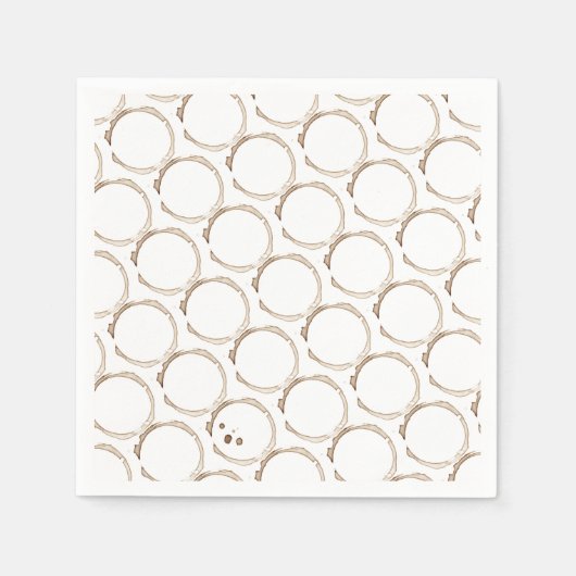 COFFEE Lover Rings Brown White Artisan Fun  Serviette (Vorderseite)