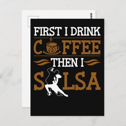 Coffee Lover Salsa Dancing Sport Spaß Dancer Postkarte (Vorne/Hinten)