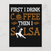 Coffee Lover Salsa Dancing Sport Spaß Dancer Postkarte (Vorderseite)