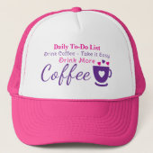 Coffee lover take it easy pink truckerkappe (Vorderseite)