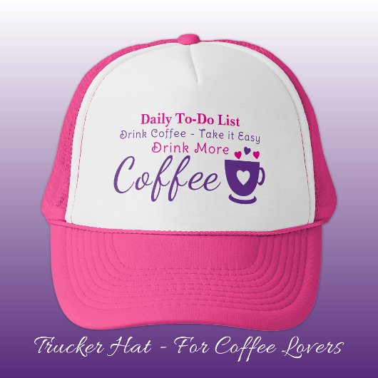 Coffee lover take it easy pink truckerkappe