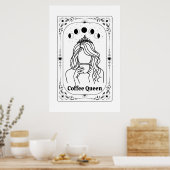 Coffee Lover Tarot Card Zodiac Astrologie Yoga Ges Poster (Küche)