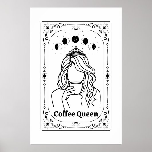 Coffee Lover Tarot Card Zodiac Astrologie Yoga Ges Poster (Vorne)