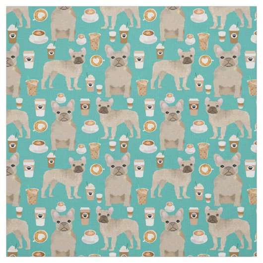 Coffee Lover Türkis Stoff (Muster)
