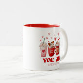 Coffee Lover Valentines Day Zweifarbige Tasse (VorderseiteRechts)