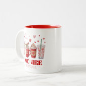 Coffee Lover Valentines Day Zweifarbige Tasse (Vorderseite Links)