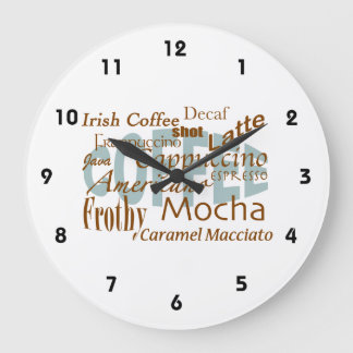 Coffee Lover-Varieties of Coffee Große Wanduhr