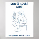 Coffee Lover Wall Art Poster Minimalist Line Art (Vorne)