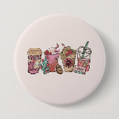 Coffee Lover Western Cowboy Thema Button (Vorderseite)