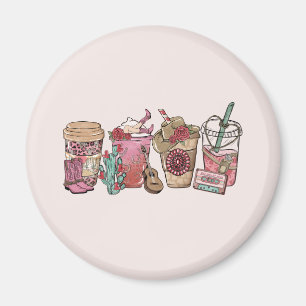 Coffee Lover Western Cowboy Thema Magnet