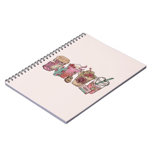 Coffee Lover Western Cowboy Thema Notizblock (Linke Seite)