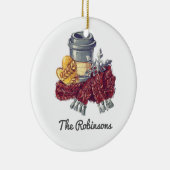 Coffee Lover's Christmas Cheer Foto Keramik Ornament (Rechts)