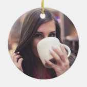 Coffee Lover's Christmas Cheer Foto Keramik Ornament (Hinten)