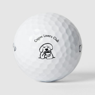 'Coffee Lovers Club' Spielender Hund Lustig Tierli Golfball