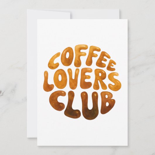 Coffee Lovers Club Wall Art, Whimsiktypografie Dankeskarte (Vorderseite)