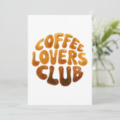 Coffee Lovers Club Wall Art, Whimsiktypografie Dankeskarte (Stehend Vorderseite)
