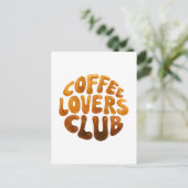 Coffee Lovers Club Wall Art, Whimsiktypografie Postkarte (Stehend Vorderseite)