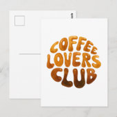 Coffee Lovers Club Wall Art, Whimsiktypografie Postkarte (Vorne/Hinten)