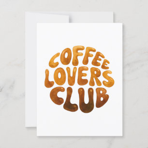 Coffee Lovers Club Wall Art, Whimsiktypografie Postkarte