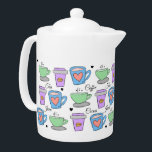 Coffee Lovers Containerzeichnung Muster<br><div class="desc">Niedlicher Kaffee liebt Tassen von Liebe Muster.</div>