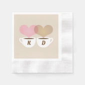 Coffee Lovers Custom Wedding Monogram Initials Serviette (Vorderseite)