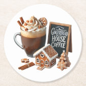 Coffee Lover's Delight Subliming Design Runder Pappuntersetzer (Vorderseite)