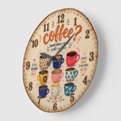 Coffee Lovers Große Wanduhr (Winkel)