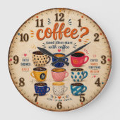 Coffee Lovers Große Wanduhr (Vorderseite)