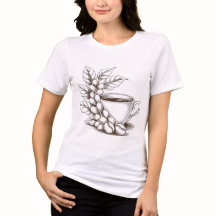 Coffee Lover's Line Art T - Shirt - Braut