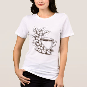 Coffee Lover's Line Art T - Shirt - Braut