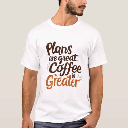 Coffee Lover's Typografie T-Shirt (Vorderseite)