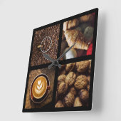 Coffee Lover's wall clock 1 Quadratische Wanduhr (Winkel)