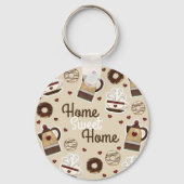 Coffee Lovers Zuhause Sweet Zuhause Schlüsselanhänger (Vorderseite)