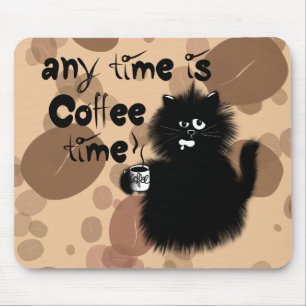 Coffee loving cat mousepad