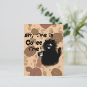 Coffee loving cat postkarte (Stehend Vorderseite)