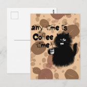 Coffee loving cat postkarte (Vorne/Hinten)